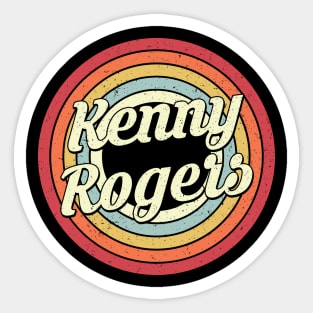 Kenny Rogers Proud Name Retro Rainbow Tribute Sticker